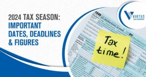 Tax time graphic highlighting 2024 tax season information