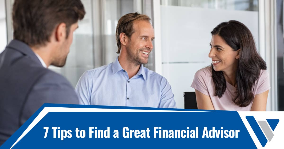 Financial advisor consultation graphic highlighting seven selection tips