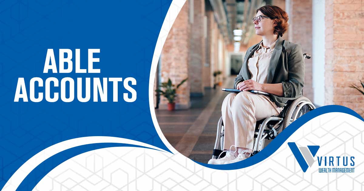 Image of a Lady sitting on a wheel chair. Planning and managing finances can be overwhelming, especially when it comes to saving for the future of individuals with disabilities. Families often struggle to find the right financial solutions that cater to their unique needs. It's disheartening to see families facing limited options and barriers when it comes to securing a financially stable future for their loved ones with disabilities. The fear of lack of support and resources can keep them up at night, making them uncertain about their financial security. Virtus Wealth Management understands the importance of inclusivity and offers a solution that brings hope and peace of mind — ABLE Accounts. These specialized accounts are designed specifically for individuals with disabilities, providing a tax-advantaged way to save and invest without jeopardizing eligibility for government assistance programs. With Virtus Wealth Management guiding you every step of the way, you can confidently plan for a brighter financial future for your loved ones with disabilities. Take control of your finances today with ABLE Accounts from Virtus Wealth Management.
