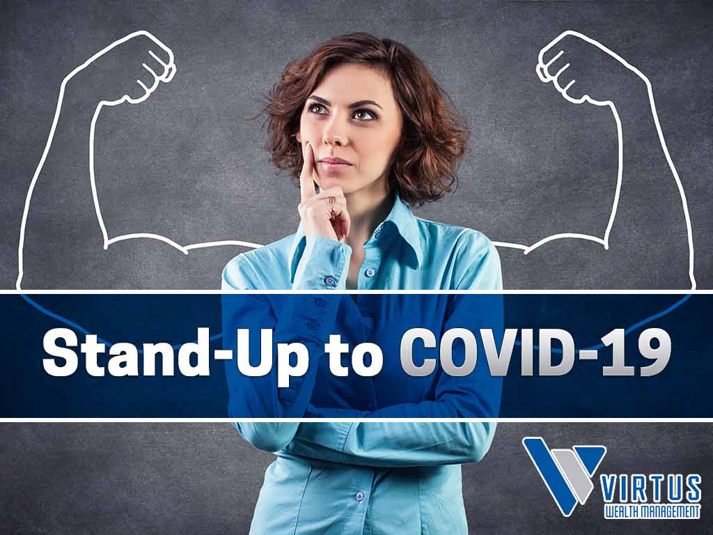 Confident woman thinking Covid-19