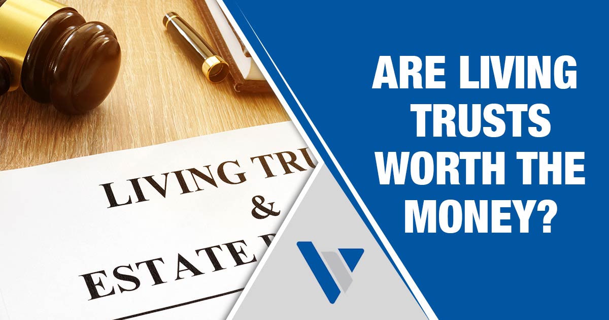 Living Trust document beside a gavel and book