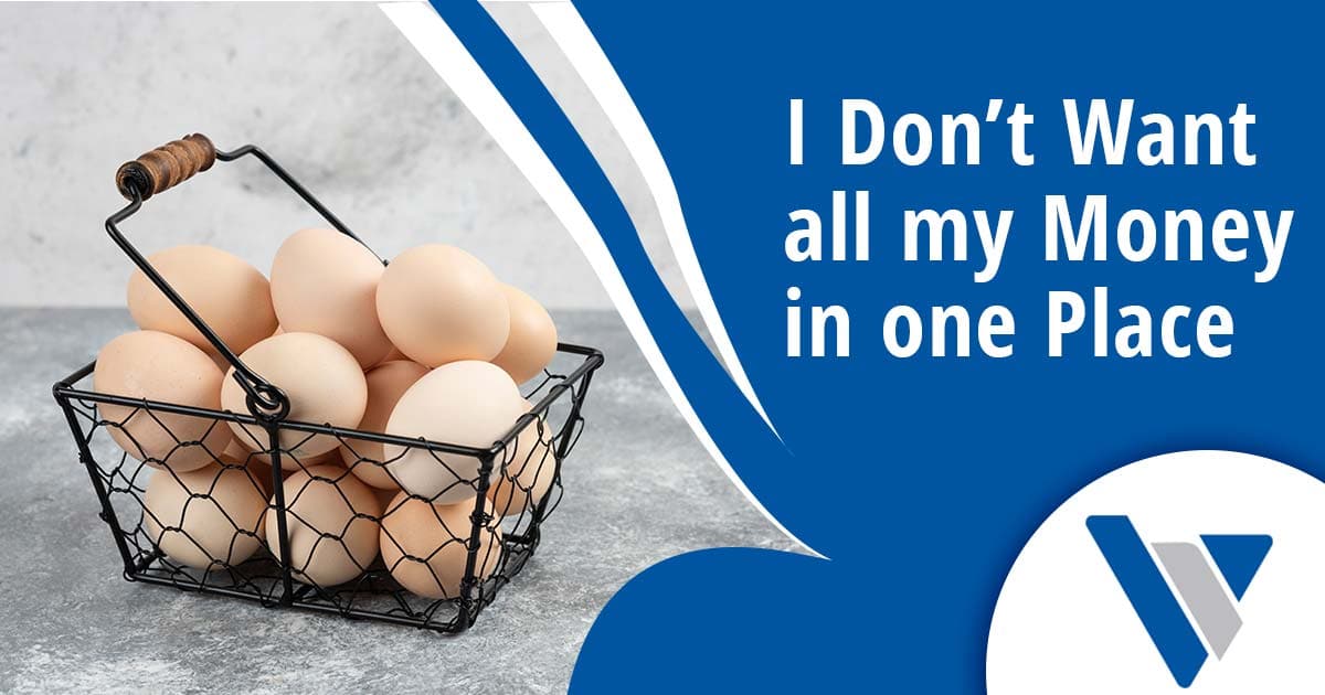 Basket of eggs representing diversified financial holdings