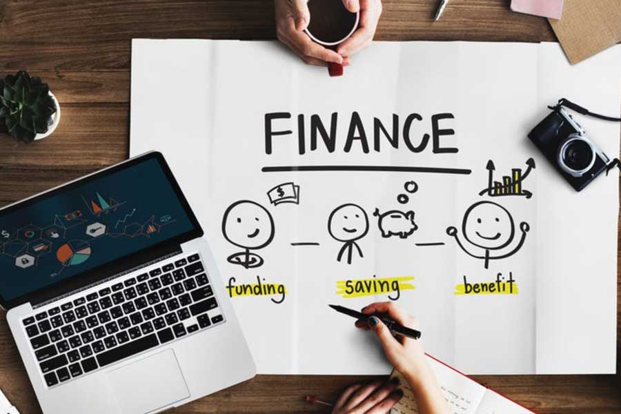 Financial graphic about funding, saving, and benefits