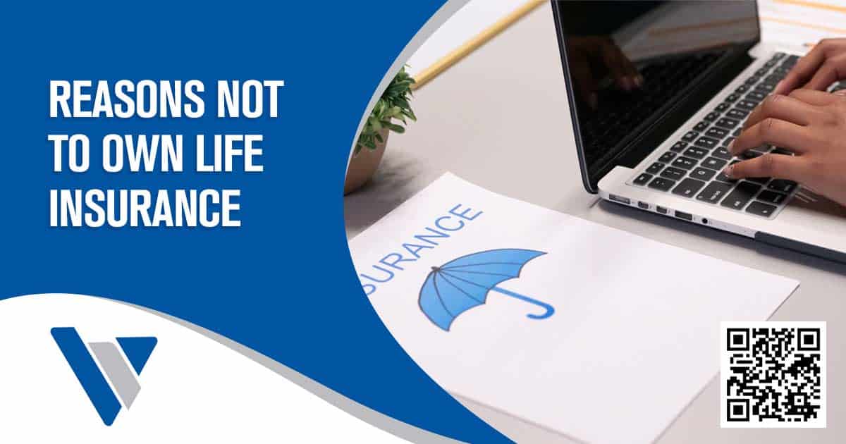 Life insurance graphic showing an insurance document beside a laptop