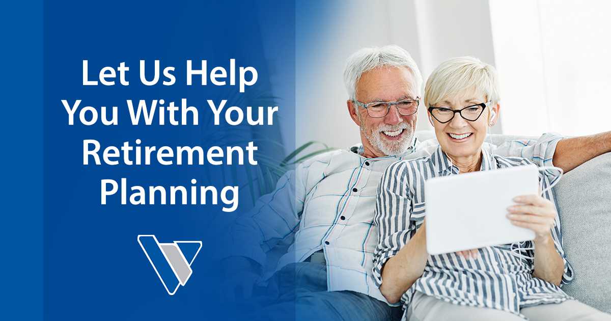 Senior couple using a tablet while discussing retirement planning