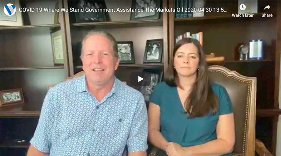 Video screenshot of Brian Tillotson and Karen Spence: COVID-19 Where We Stand: Government Assistance/The Markets/Oil