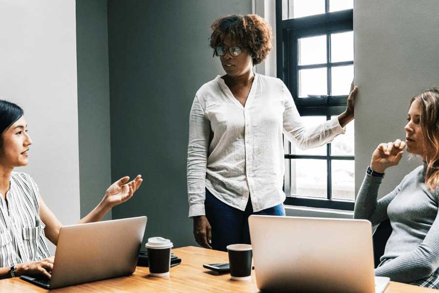 Women discussing investing and financial planning